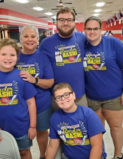 Family at bowling alley