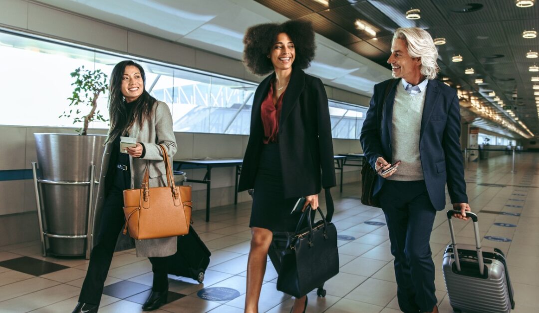 Multi ethnic people going on a business trip