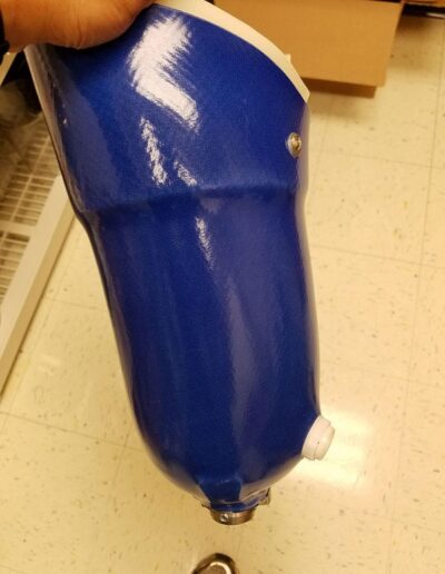 Prosthetic in blue